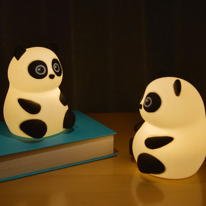 Veilleuse LED en silicone en forme de panda potelé - Cadeau idéal pour les enfants et les filles