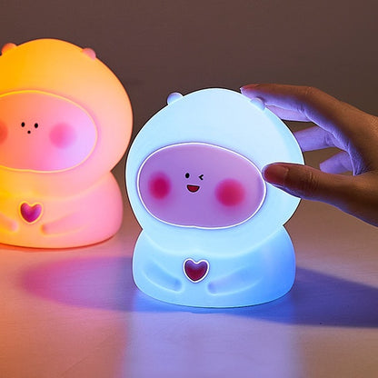 Squishy Silicone Cute Kids LED Tap Control Nightlight Lamp - Perfect Gift for Kids and Girls