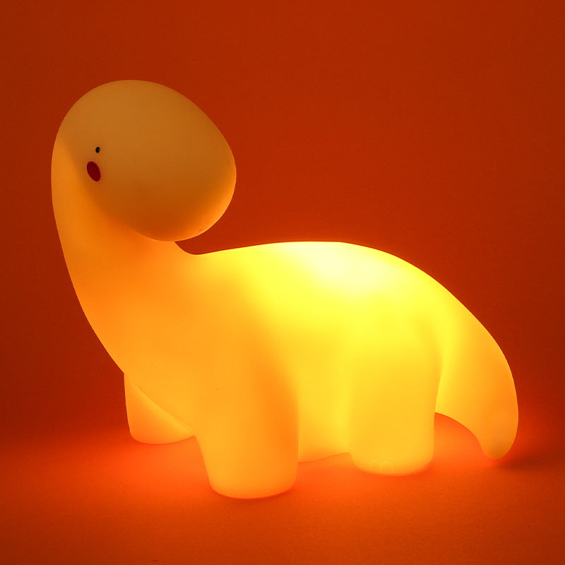 Veilleuse LED en silicone souple en forme de dinosaure à cou tordu - Cadeau idéal pour les enfants et les filles