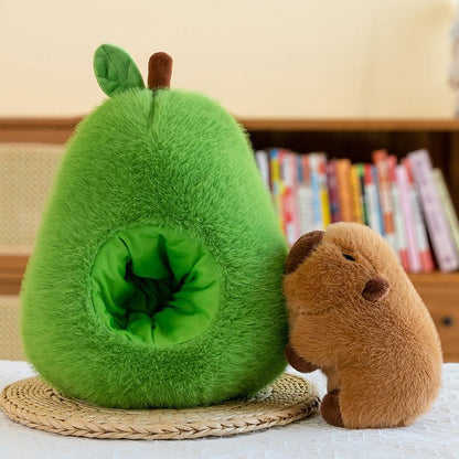 Cuteee Family Baby Kawaii Capybara Avocat en peluche