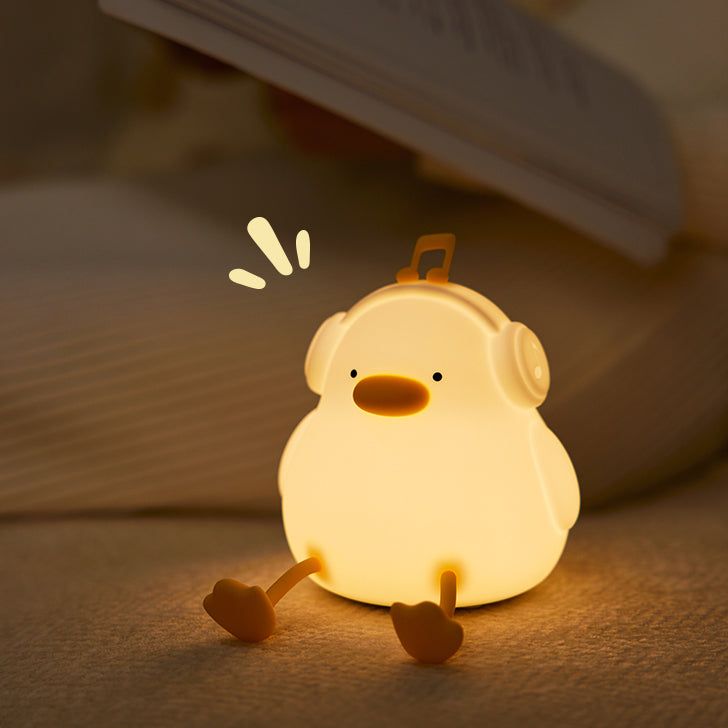 Veilleuse LED Squishy en forme de canard mignon, lampe de canard Rechargeable par USB, cadeau