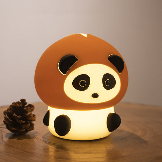 Veilleuse LED en silicone en forme de panda marron - Cadeau idéal pour les enfants et les filles