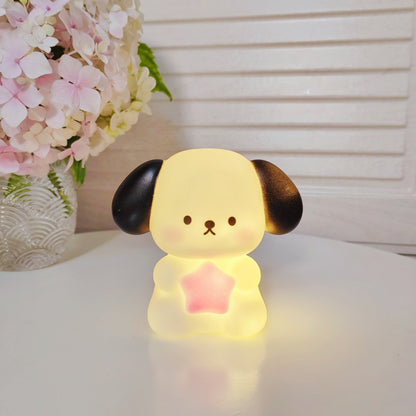 Squishy Silicone Pink Puppy LED Lamp - Perfect Gift for Kids and Girls