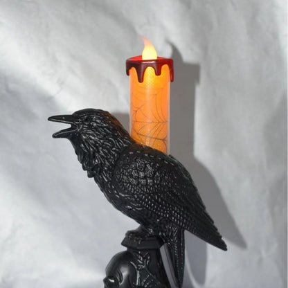 Plastic Raven Candle LED Night Light - Perfect Gift for Halloween