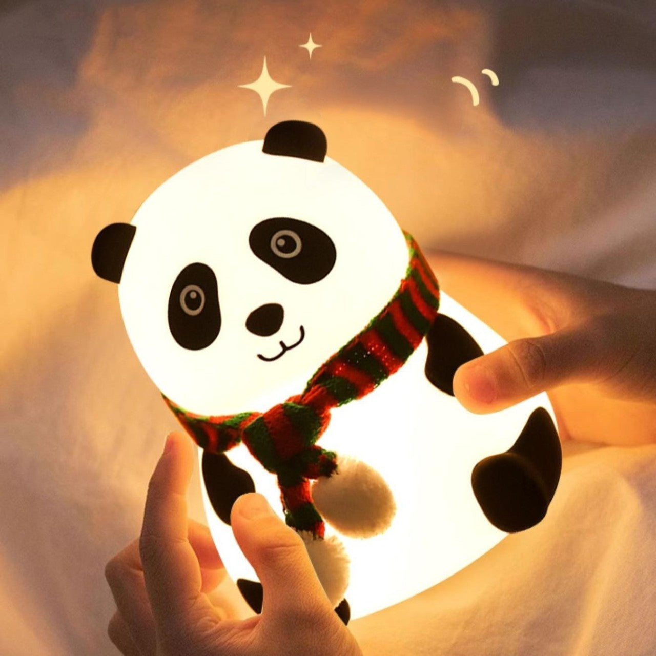 Veilleuse LED en forme de panda en silicone souple - Cadeau idéal pour les enfants et les filles