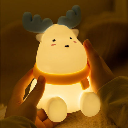 Squishy Silicone Elk LED Night Light - Perfect Gift for Kids and Girls