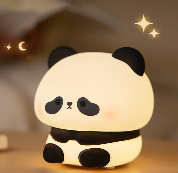 Veilleuse LED panda super adorable en silicone squishy - Cadeau idéal pour les enfants et les filles