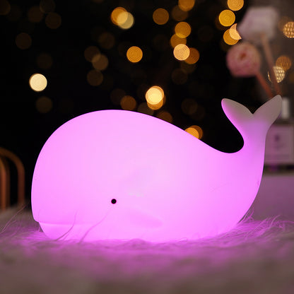 Squishy Silicone Whale LED Night Light - Perfect Gift for Kids and Girls