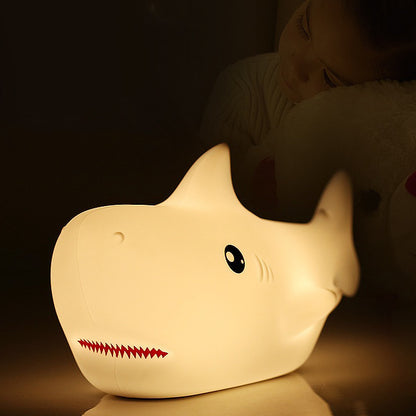 Squishy Silicone Shark LED Night Light - Perfect Gift for Kids and Girls