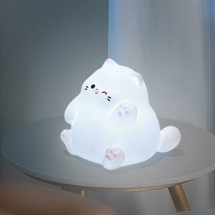 Squishy Silicone Waving Cat LED Night Light - Perfect Gift for Kids and Girls