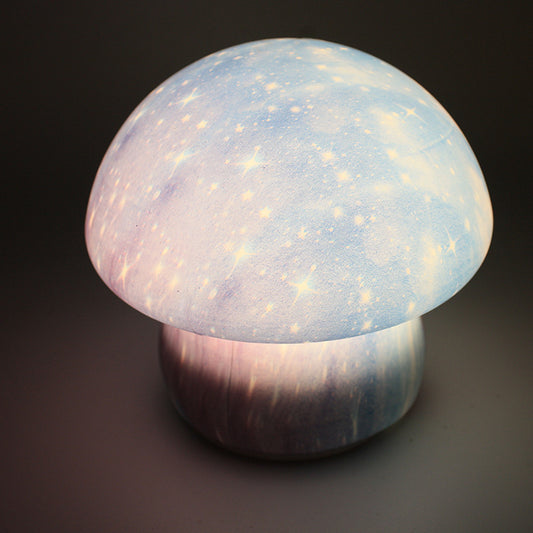 Squishy Silicone Starry Sky Mushroom LED Night Light - Perfect Gift for Kids and Girls