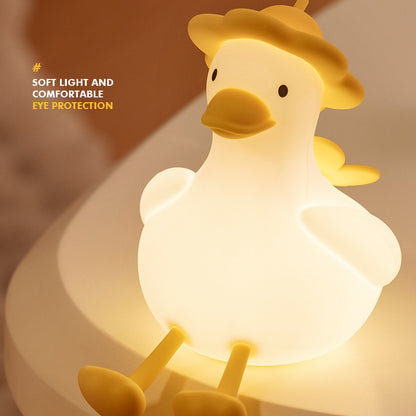 Squishy Silicone Hiking Duck LED Night Light - Cozy Gift for Kids and Girls