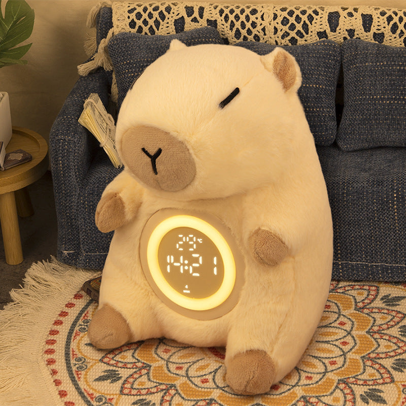 Cuddle Capybara Plush Alarm Clock Light – Perfect Gift for Kids and Girls