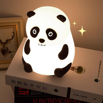 Veilleuse LED en forme de panda en silicone souple - Cadeau idéal pour les enfants et les filles