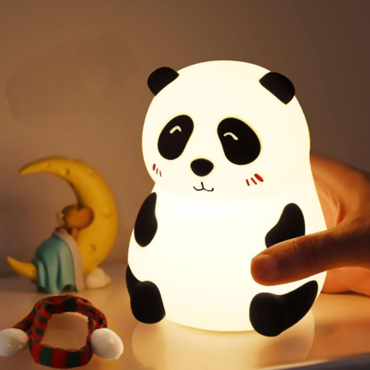 Veilleuse LED en forme de panda en silicone souple - Cadeau idéal pour les enfants et les filles