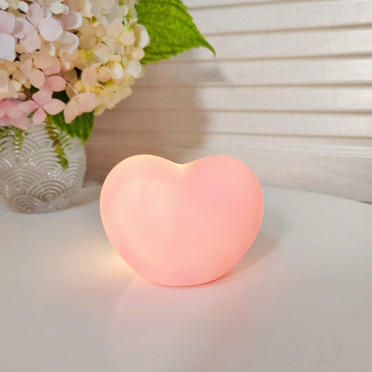 Squishy Silicone Pink Heart LED Lamp - Perfect Gift for Kids and Girls