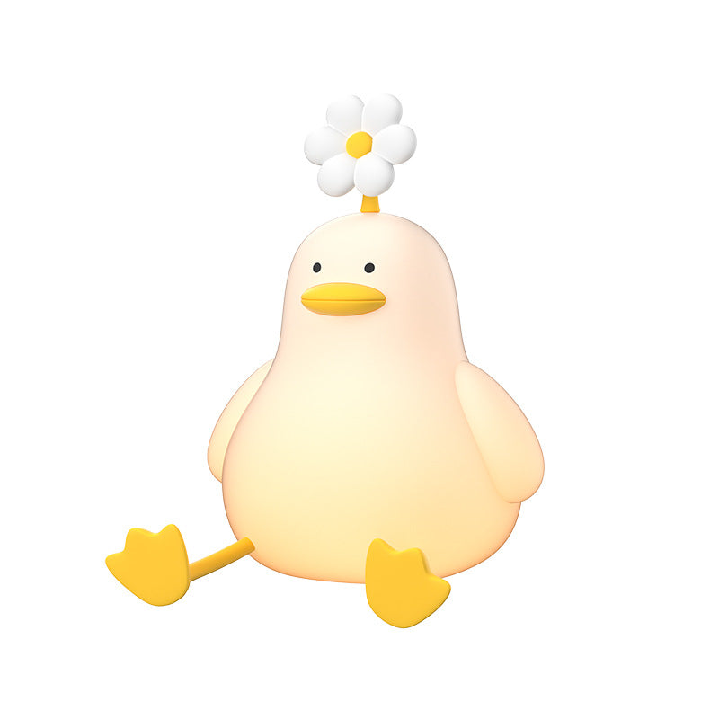 Kawaii fleur canard LED veilleuse spongieuse pour cadeau USB lampe de canard Rechargeable