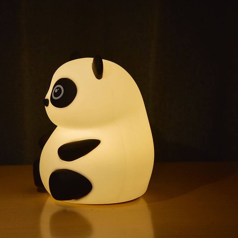 Veilleuse LED en silicone en forme de panda potelé - Cadeau idéal pour les enfants et les filles