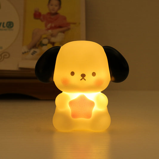 Squishy Silicone Pink Puppy LED Lamp - Perfect Gift for Kids and Girls