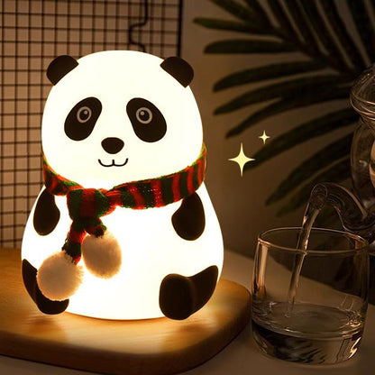 Veilleuse LED en forme de panda en silicone souple - Cadeau idéal pour les enfants et les filles