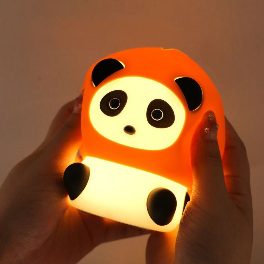 Veilleuse LED en silicone en forme de panda marron - Cadeau idéal pour les enfants et les filles