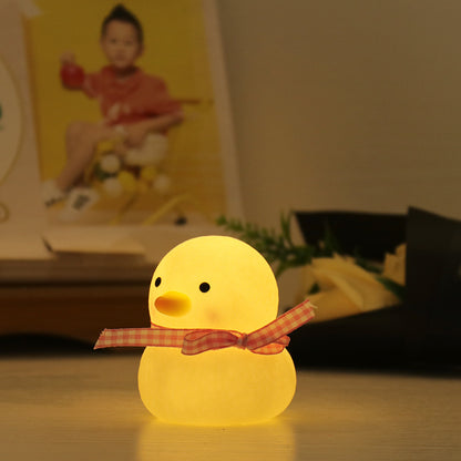 Squishy Silicone Pink Duck Mini LED Lamp - Perfect Gift for Kids and Girls