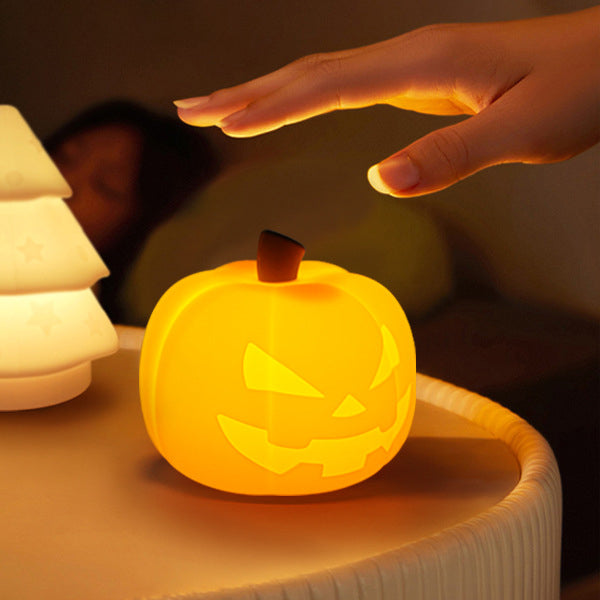 Squishy Silicone Evil Pumpkin LED Night Light - Perfect Gift for Kids and Girls