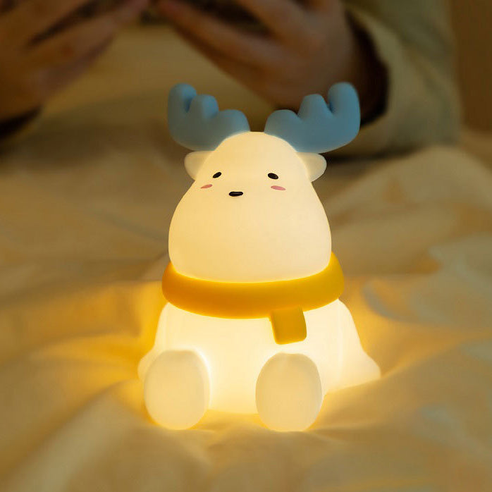 Squishy Silicone Elk LED Night Light - Perfect Gift for Kids and Girls