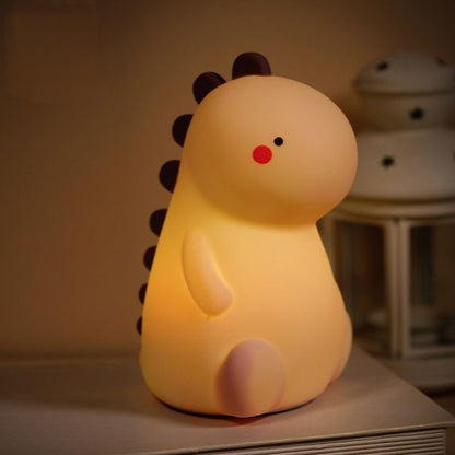 Veilleuse LED en silicone souple en forme de dinosaure rougissant - Cadeau idéal pour les enfants et les filles