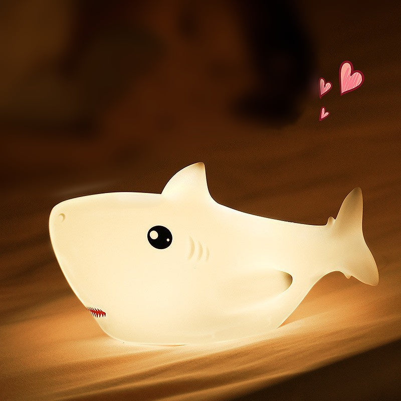 Squishy Silicone Shark LED Night Light - Perfect Gift for Kids and Girls