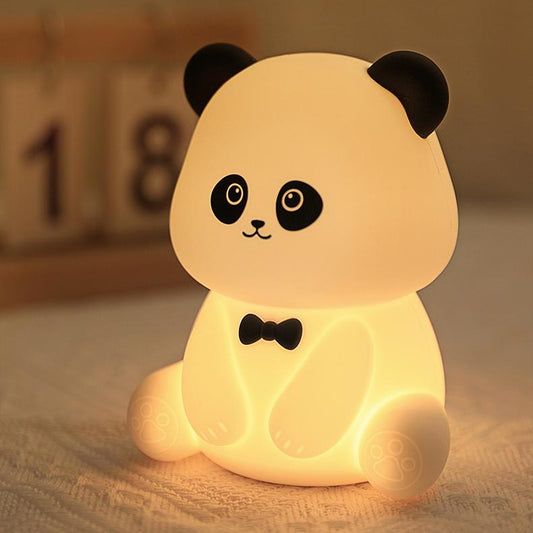 Squishy Silikon Regenbogen Panda LED Nachtlicht - perfektes Geschenk für Kinder und Mädchen