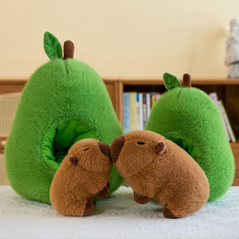 Cuteee Family Baby Kawaii Capybara Avocat en peluche