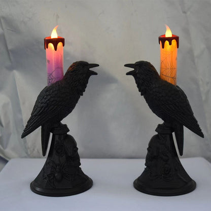 Plastic Raven Candle LED Night Light - Perfect Gift for Halloween