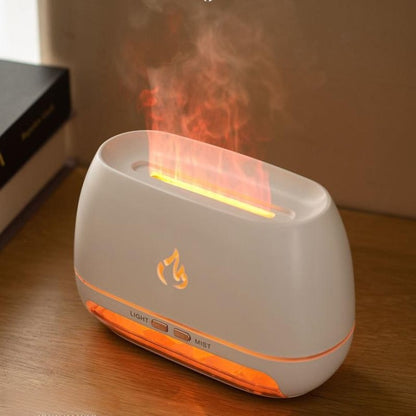 Simulated Flame Wood Grain Home Humidifier For Gift