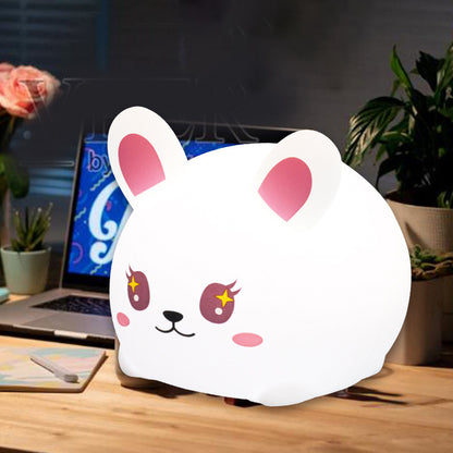 Veilleuse LED en silicone en forme de gros lapin - Cadeau idéal pour les enfants et les filles 