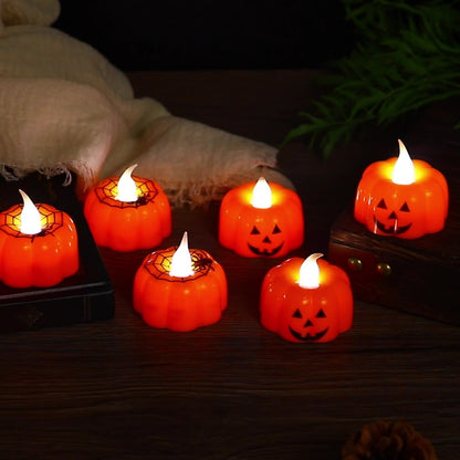 Elektronisches Halloween-Kürbis-LED-Kerzen-Nachtlicht - Perfektes Geschenk für Halloween