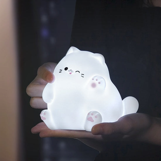 Squishy Silicone Waving Cat LED Night Light - Perfect Gift for Kids and Girls