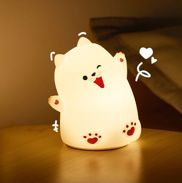 Squishy Silicone Happy Puppy LED Night Light - Perfect Gift for Kids and Girls