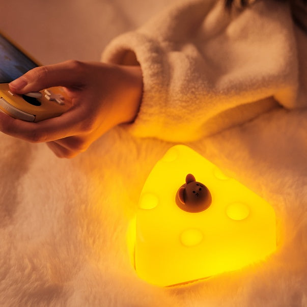 Squishy Silicone Cheese LED Night Light - Perfect Gift for Kids and Girls