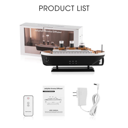 Ship Model Humidifier with LED Lights & Remote Control