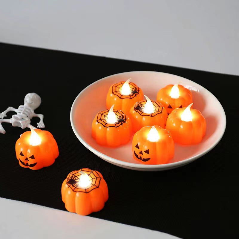 Elektronisches Halloween-Kürbis-LED-Kerzen-Nachtlicht - Perfektes Geschenk für Halloween