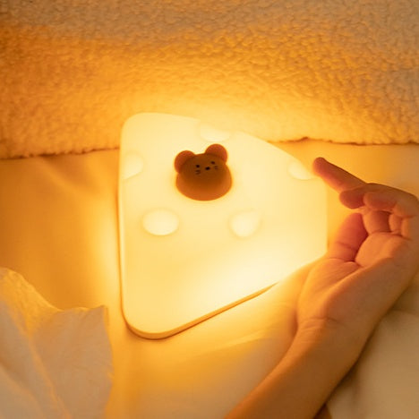 Squishy Silicone Cheese LED Night Light - Perfect Gift for Kids and Girls