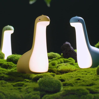 Veilleuse LED en silicone souple en forme de dinosaure à long cou - Cadeau idéal pour les enfants et les filles