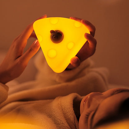 Squishy Silicone Cheese LED Night Light - Perfect Gift for Kids and Girls