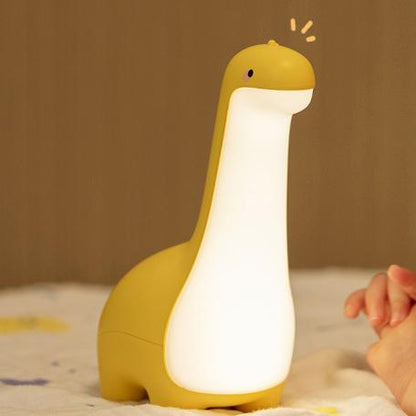 Veilleuse LED en silicone souple en forme de dinosaure à long cou - Cadeau idéal pour les enfants et les filles