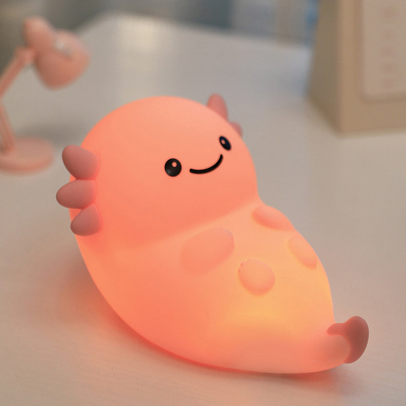 Squishy Silicone Pink Axolotl LED Night Light - Perfect Gift for Kids and Girls