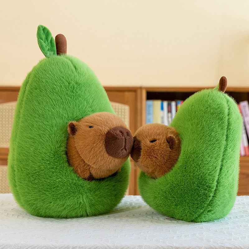 Cuteee Family Baby Kawaii Capybara Avocat en peluche