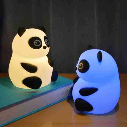 Veilleuse LED en silicone en forme de panda potelé - Cadeau idéal pour les enfants et les filles