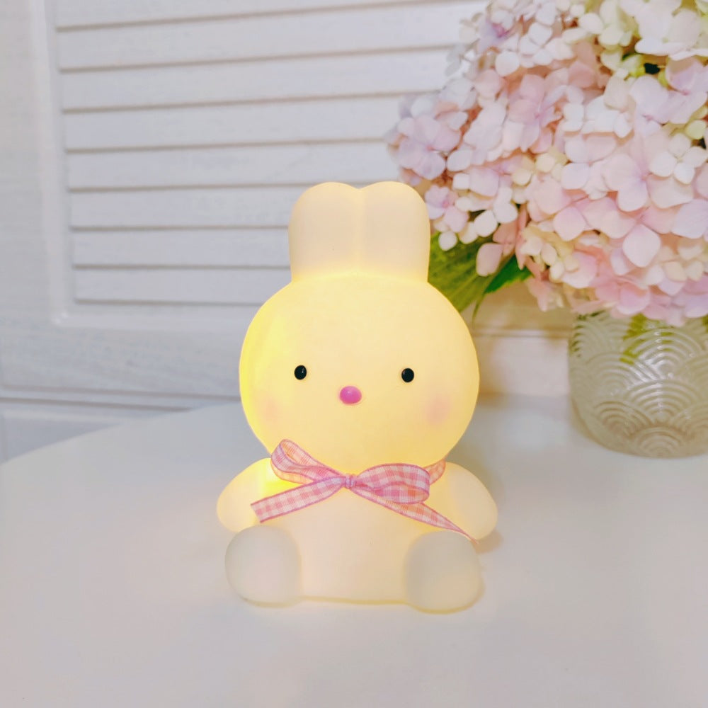 Squishy Silicone Pink Bunny Mini LED Lamp - Perfect Gift for Kids and Girls