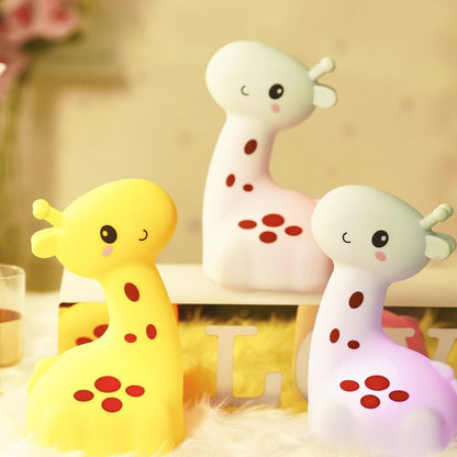 Squishy Silicone Giraffe LED Night Light - Perfect Gift for Kids and Girls